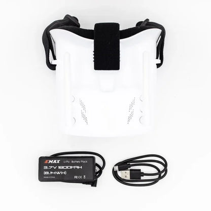 EMAX USA Official Tinyhawk 5.8G 48CH Diversity FPV Goggles 4.3 Inches Headset Dual Antennas 4.2V 1800mAh Battery For RC Drone