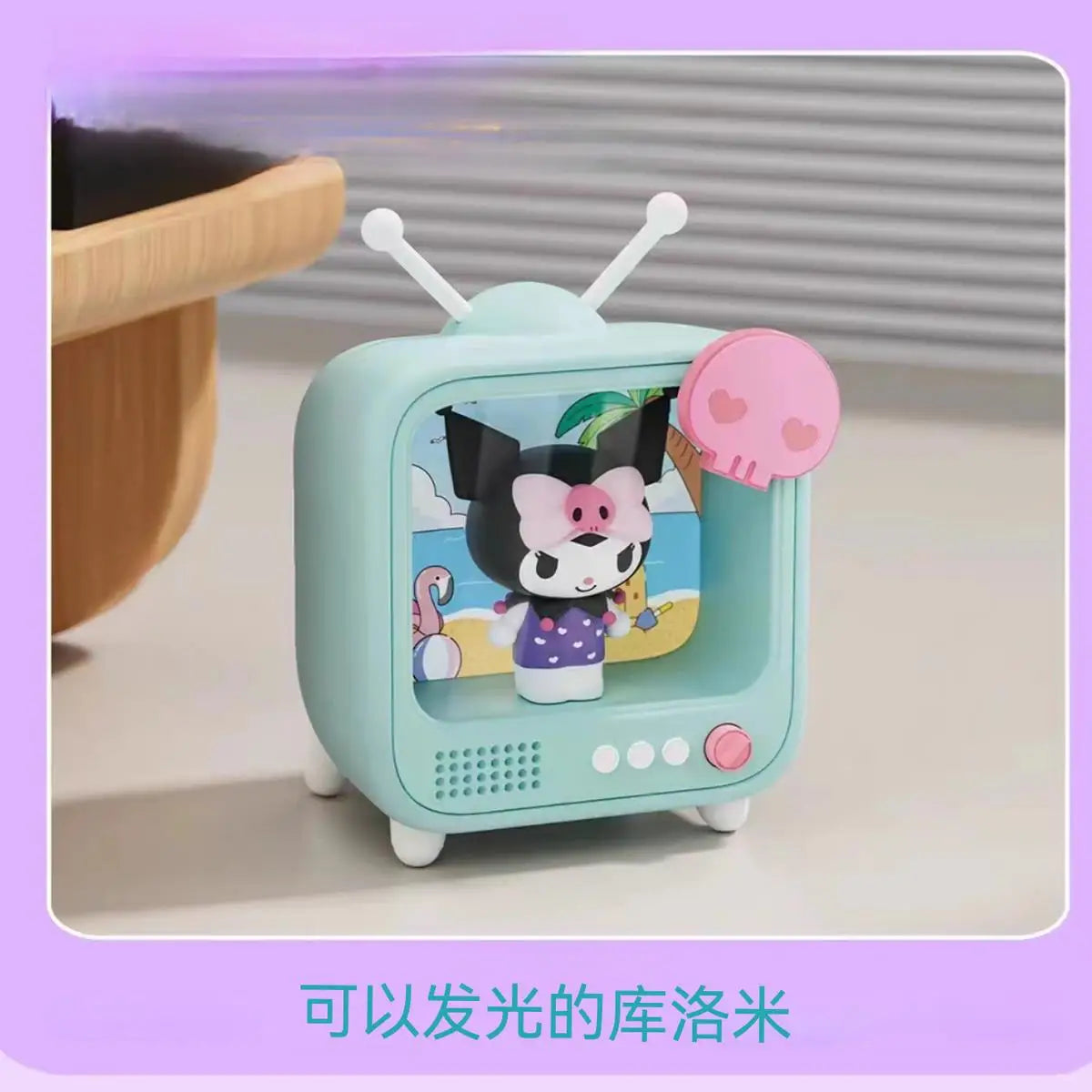 kawaii Sanrio Character TV Channel Series Luminous Night Light Toys Anime Kuromi Cinnamoroll HelloKitty Girls Desktop Ornaments