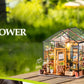 Rolife Wooden 3D Puzzle Cathy's Greenhouse DIY Miniature House Kit Mini Dollhouse Model Building Kit with LED Light for Home Decor Holiday Gift for Adults Teens