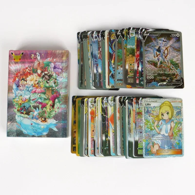 60/100Pcs English Pokemon Cards Shining MEGA GX Vmax TAG EX Vstar V Collection Cards Toys Children Gift