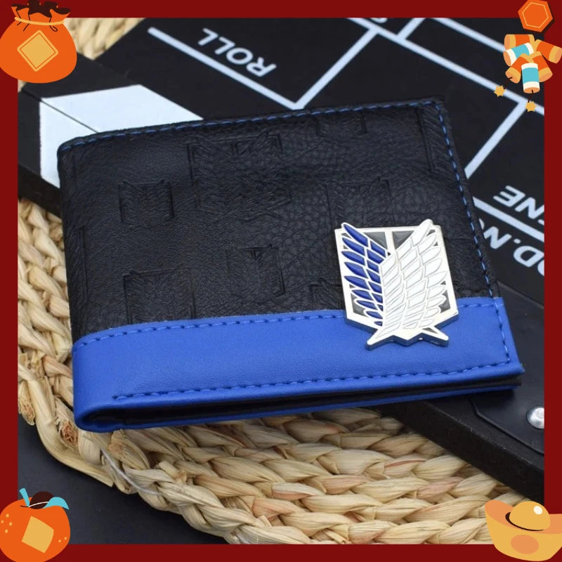 Attack on Titan wallets anime peripheral corps cartoon wallet pu men's wallet short storage wallet birthday gift Japanese style