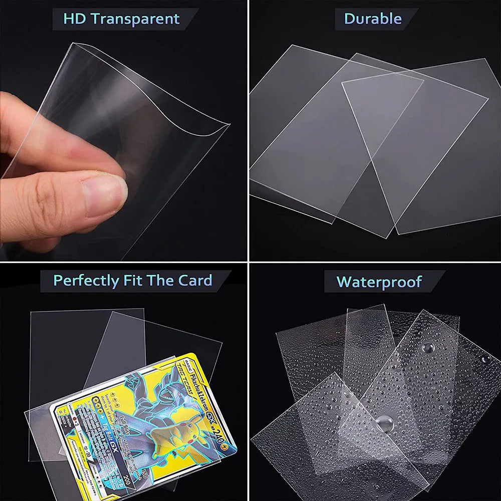 100-1000Pcs Card Sleeves Transparent Cover Clear Cards Holder For Board Playing Game ID Trading Protector Folder Photo Pouch