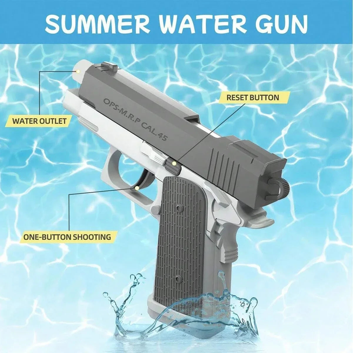 Mini Water Gun Children's Interactive Water Toy Water Spray Gun Summer Gift Toy with Linkage Rear Seat Continuous Fire Water Gun