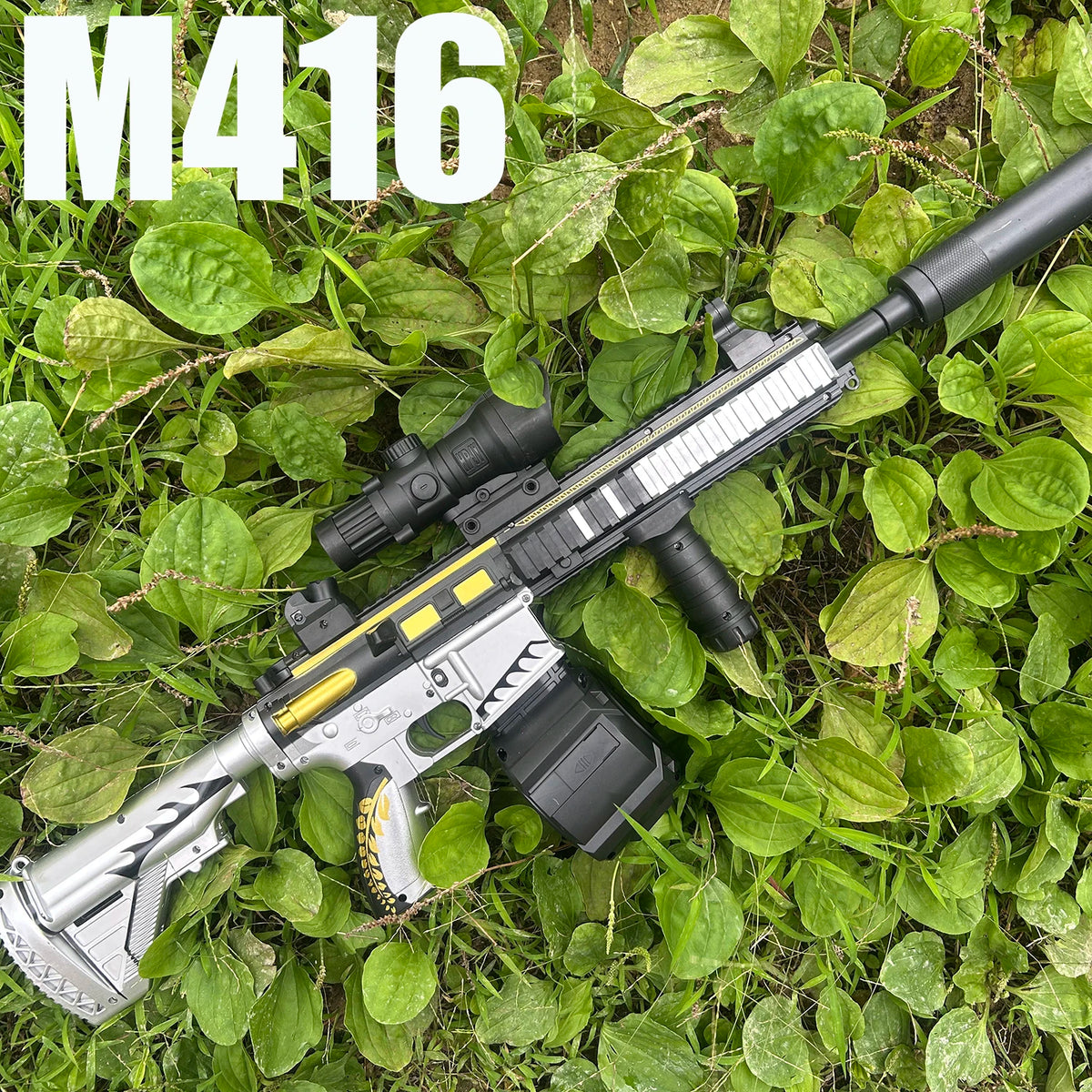 M416 Classic Manual Rear-Pull Mode Toy Gun with Large Magazine That Can Fire Gel Balls, Outdoor Toy for Boys, Holiday Gift, Christmas
