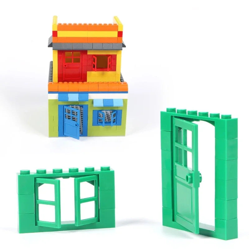 102pcs Door Window Brick Bulk DIY House Building Blocks Bricks Toys City Architect for Children Educational