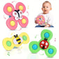 Childrens Interactive Bug Flower Suction Cup Top Toy Cartoon Suction Cup Spinning Baby Toy Educational Fun Play