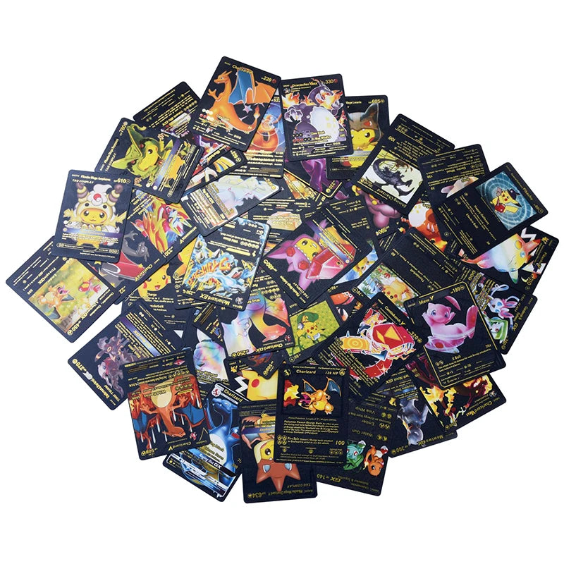 81-15Pcs Pokemon Cards Gold Silver Vmax GX Card Collection Battle Trainer Card Spanish English French Child Toys Christmas Gifts