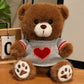 20cm Good Quality Heart Sweater Bear Plush Toys Boys Girls Lovely Cartoon Animals Stuffed Dolls  Christmas Birthday Present