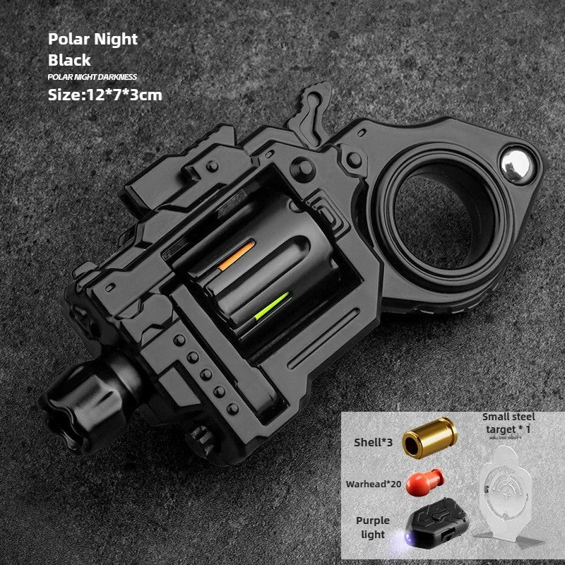 EDC Fidget Spinner Revolver Toy Alloy Mini Gun Model Metal Collectible Ring Gun for Stress Relief Shooting Gadget Gift for Teens