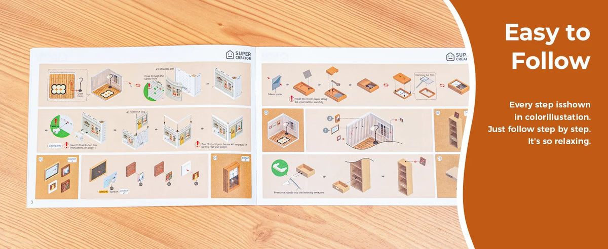 Rolife DIY Miniature House Kit Cozy Living Lounge Super Creator Dollhouse 3D Puzzle Model Building Kit with LED for Home Decor