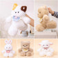 New Running Bear Plush Toys Cartoon Rabbit 40cm Stuffed Animal Stuffed with Bib Running Animal Kids