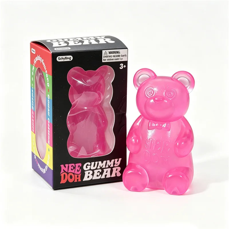 Schylling Transparent Jelly Needoh Gummy Bear Fidget Sensory Toy TPR Non-toxic Relieve Tension Soothe Mood Autism Calming Toy