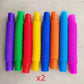 8/16/24 Pcs Colorful PopTelescopic Tube Stretching Corrugated Tube Children Adult Stress Relief Toy