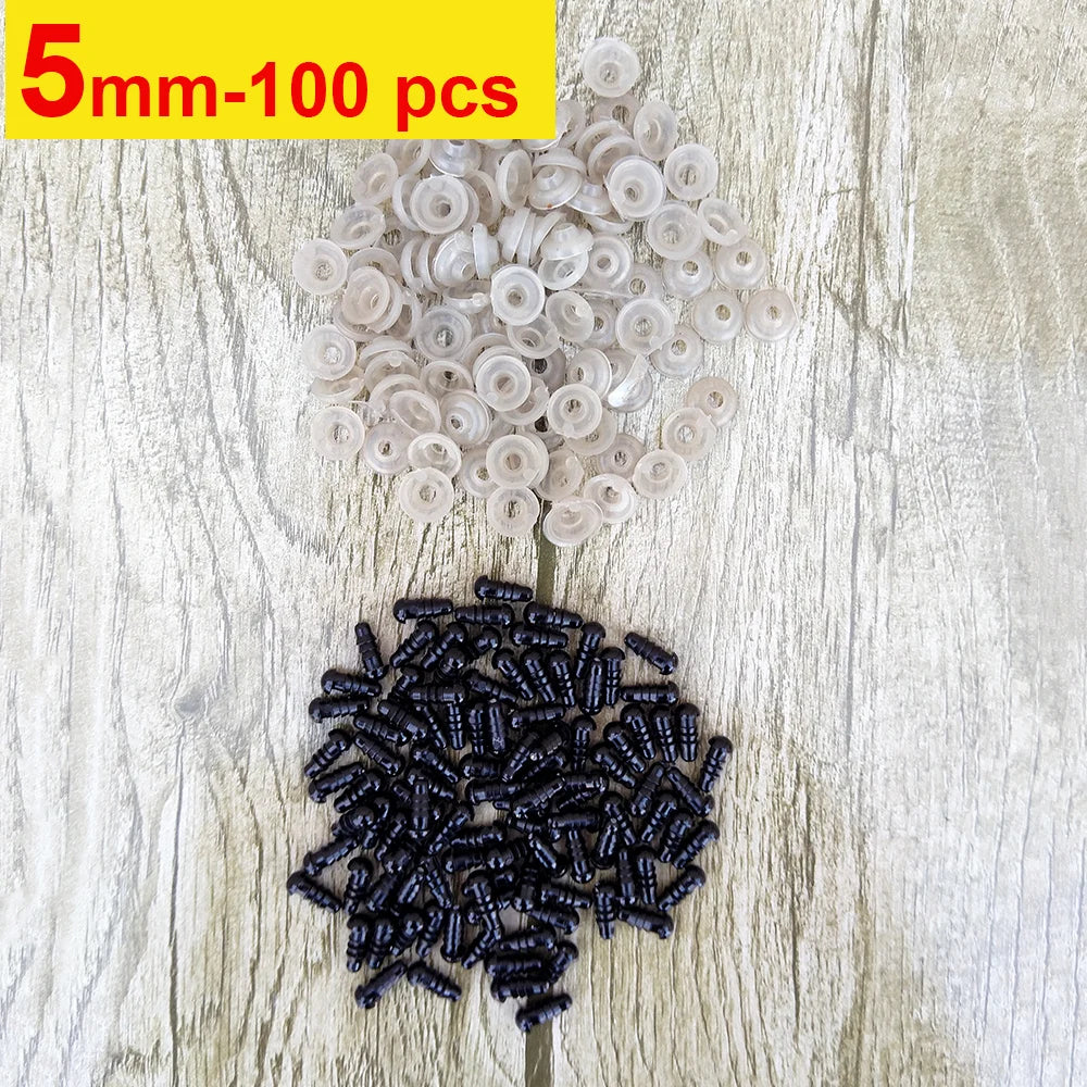 100pcs 8/10/12/14mm Plastic Safety Eyes For Toys Diy Mix Size Crochet Animal Eye For Doll Toys Amigurumi Accessories