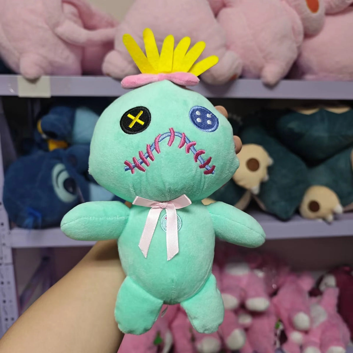 15/22cm Scrump Plush Toys Pendant Cartoon Lilo and Stitch Plush Toys Soft Stuffed Kawaii Green Doll Xmas Gift For Boys