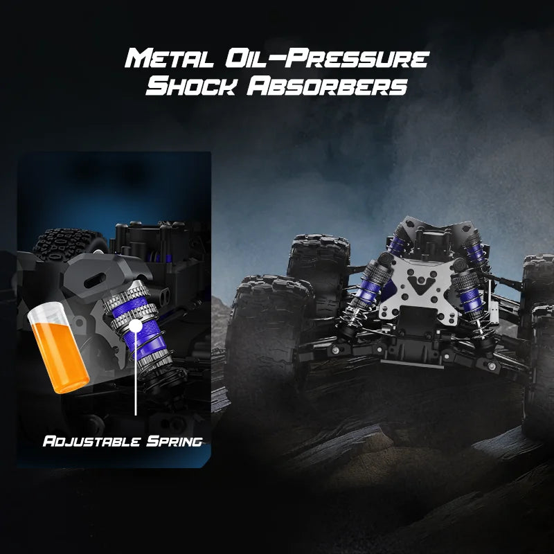 JIUSI PT14R 1/14 RC Car 80km/h High Speed Off-road RC Truck Brushless 2.4G Remote Control 4WD 3S 35C 2200mAh