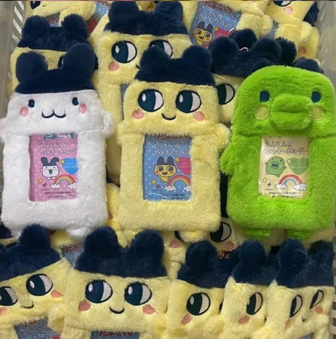 Kawaii Japanese Gotchi Plush Card Holder Cute Student Card Storage Bag Pendant Diy Keychain Stationery Gift