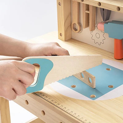 ROBUD Wooden Toy Workbench Tool Bench Set for Kids with Electric Drill Pretend Play STEM Learning Gift for Boys Girls Age 3+