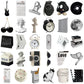61PCS Ins Style Apathy Black White Simple Decals Cute Stickers Aesthetic Phone Notebook Suitcase Laptop Fridge Wall Sticker
