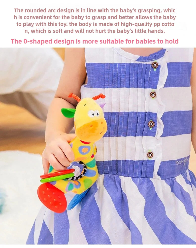 Rattles Animal Giraffe Baby Soft Stuffed Doll Teether Doll Cute Kids Infant Baby Teething Toys For Newborn Sensory Plush Toys
