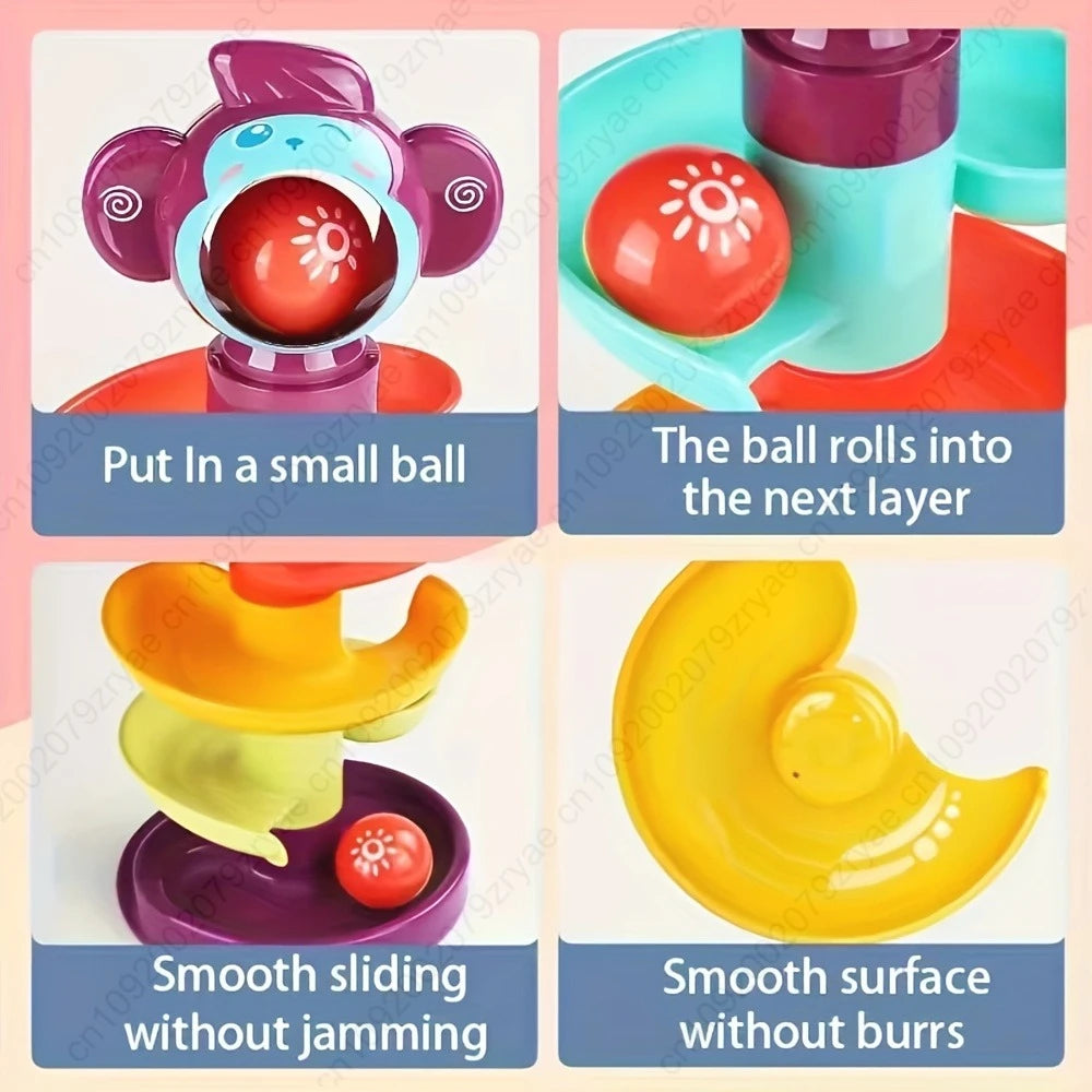 A Fun And Educational Ball Track Tower, a Rolling Ball Early Learning Toy, Spinning Balls,Great Gifts for Holidays And Birthdays