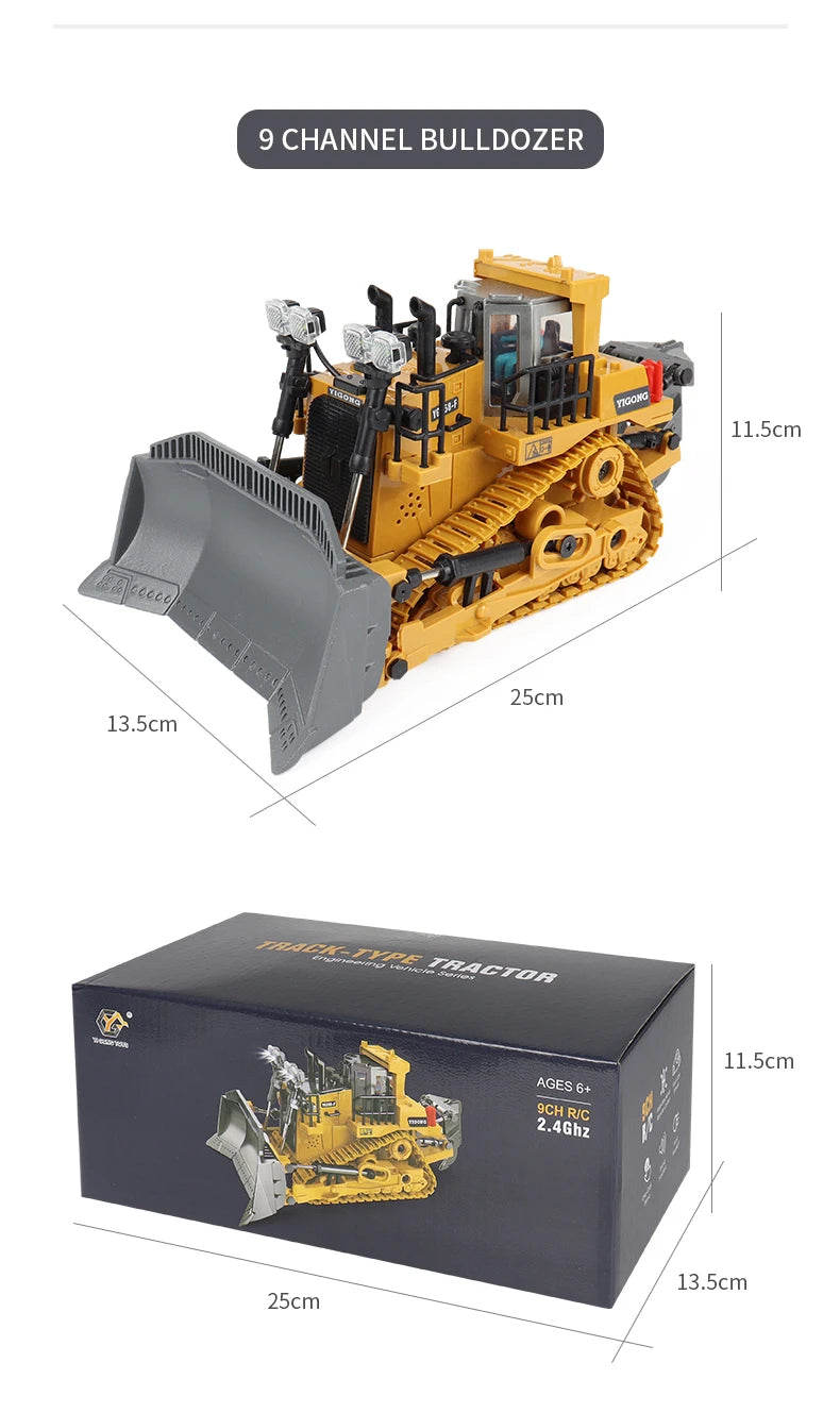 ZWN 2.4G Remote Control Excavator Dump Truck RC Model Car Toy Professional Alloy Plastic Simulation Construction Vehicle for Kid
