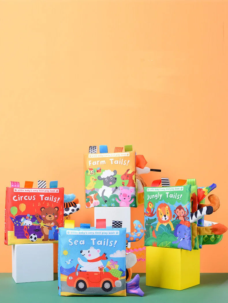 New 3D Visual Tail Cloth Book Baby Tear Resistant Biteable Cognitive Tool Interactive Parent-Child Fun Toddlers Enlighten Toys