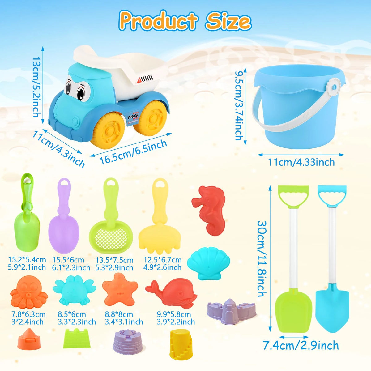 OceanX 15-in-1 Beach Explorer Kit - STEM Sand & Water Play Set with Detachable ATV & Hydraulic Shovel