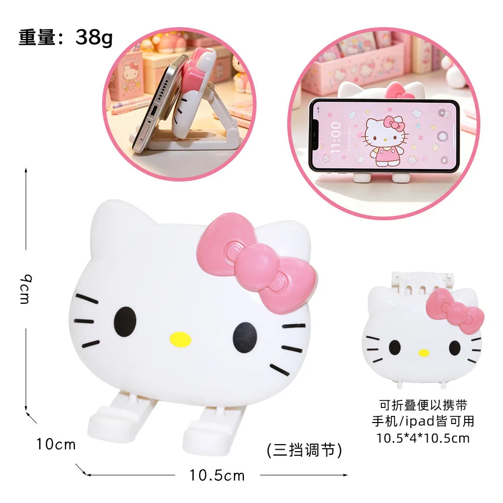 Kawaii HelloKitty cartoon peripheral phone holder, portable folding phone holder, suitable for small gifts between friends