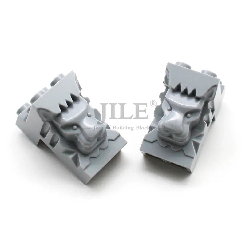10pcs MOC 30274 Building Blocks 2x3x3 Lion Head City Wall Street View Decoration Compatible with Children Brands Toys