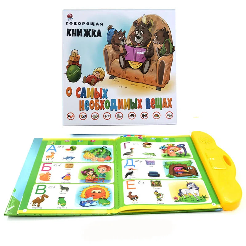 Russian Electronic Sound Book for Toddlers Educational Book Toy Kid Russian Language Reading Interactive books for Children