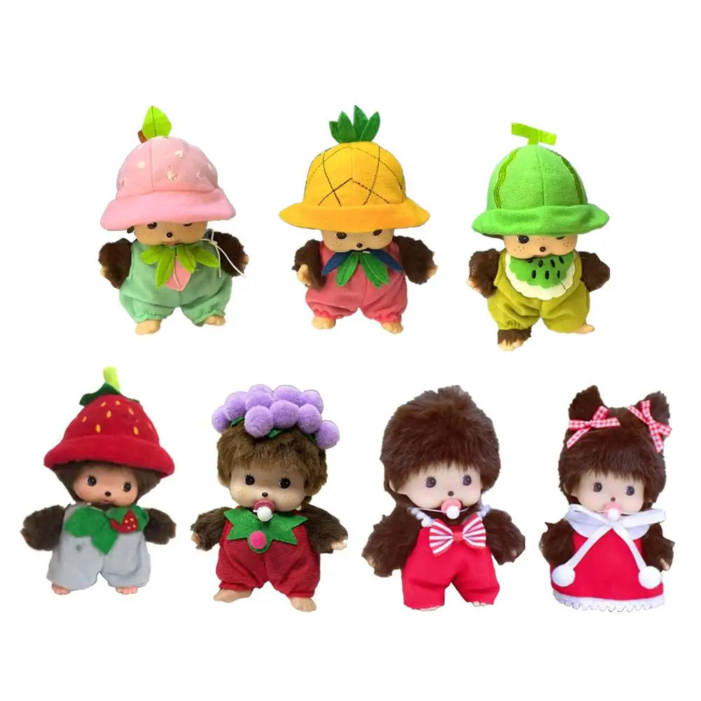 Fruit Adventure Seri Monchiqi Plush Doll PP Cotton Cute Doll Birthday Gift Schoolbag Pendant Decoration Strawberry Cute Girl15cm