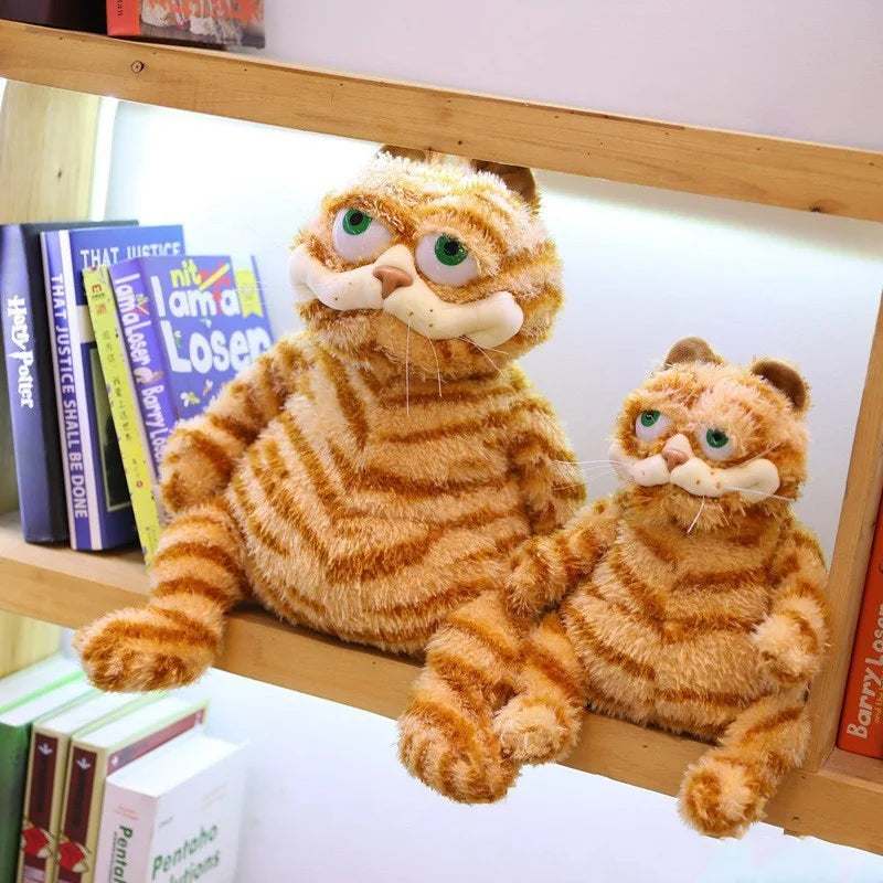 Fat Orange Plush Cat Stuffed Animals Toy, Lifelike Yellow Tabby Cat Kitty Toy for Boys and Girls Children Xmas Birthday