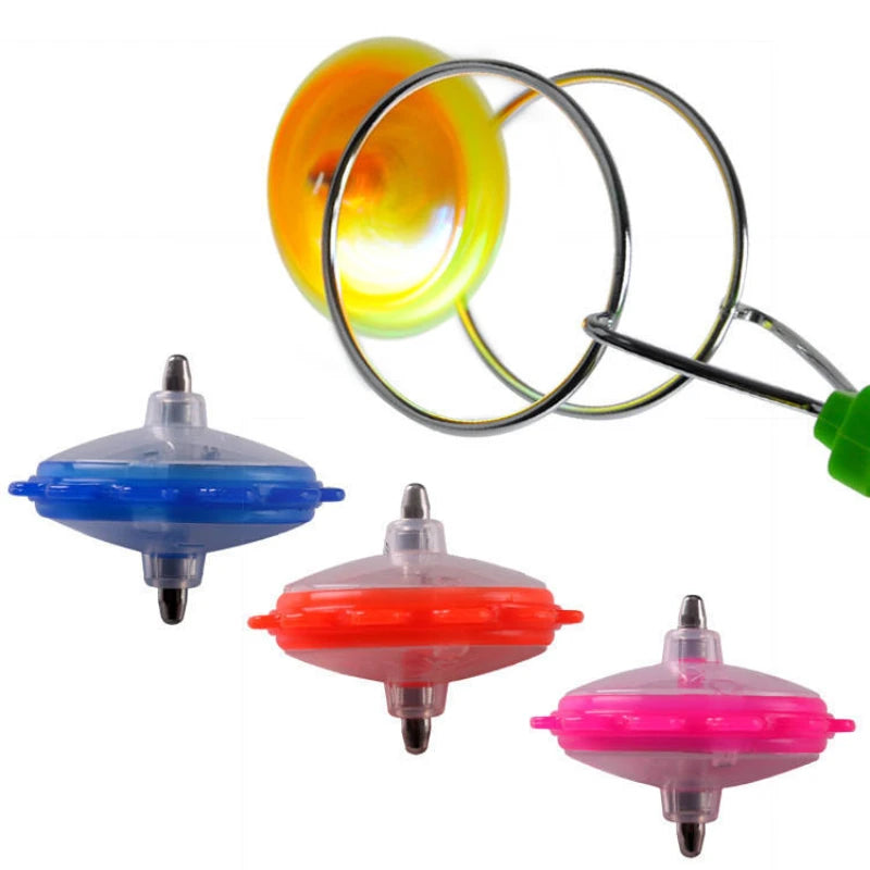 Led Magic Magnetic Orbit Spinning Top Toy Creative Hand Cranked Color Luminous Colorful Gyroscope Rotating Handle Child Classic