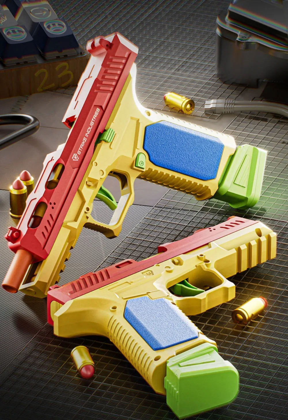 Continuous Firing Building Block Toy Gun Shell Throwing  Airsoft Blowback Empty Hanging Pistol Outdoor CS Weapon for Boys Adult