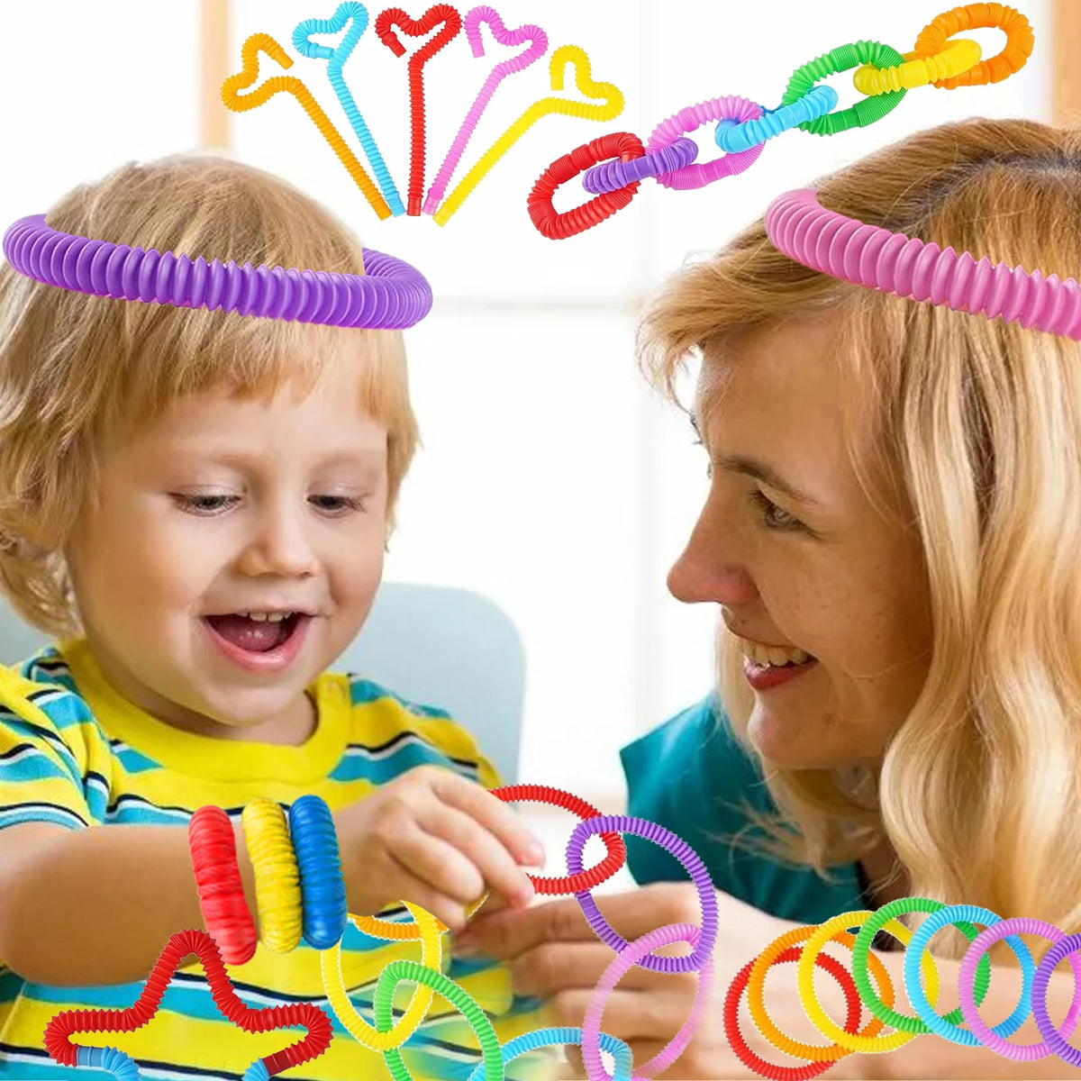 10-30PCS Colorful Telescopic Tubes Fidget Toys Plastic Sensory Pop Tubes Stress Relief Toys Adults Decompression Kids Toys Gifts