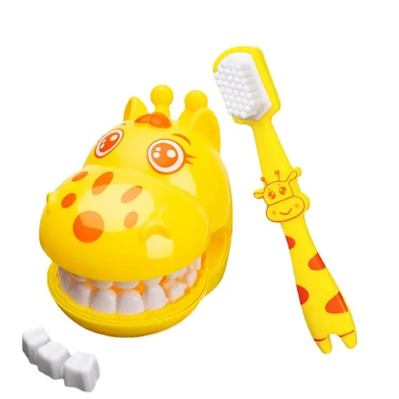 Teeth Brushing AIDS For Children Oral Brushing Early Education Toy Baby Play Every Family Tooth Model Cartoon Giraffe Toothbrush