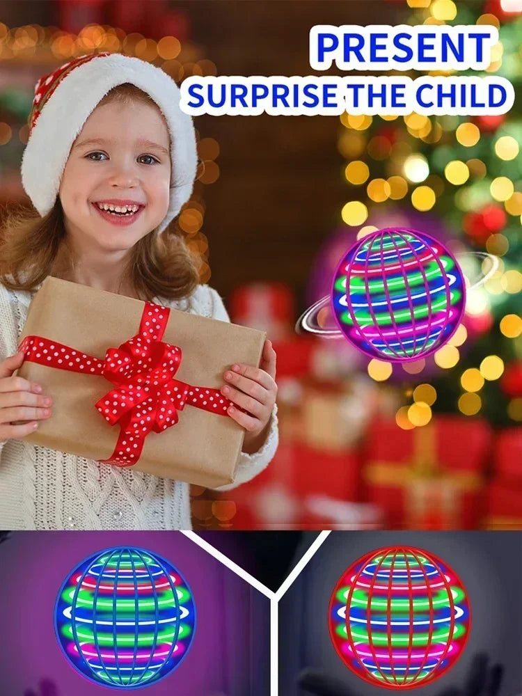 2FFlying Ball, Automatic Spinning Ball LED Dazzling Lights, Floating Magic, Fan UFO Flying Machine, Toy Gift, Game, Sports Ball