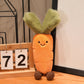 Stuffed Humanoid Vegetable Plush Pillow Smiling Corn Carrot Asparagus Doll with Legs Decor Prop Gift