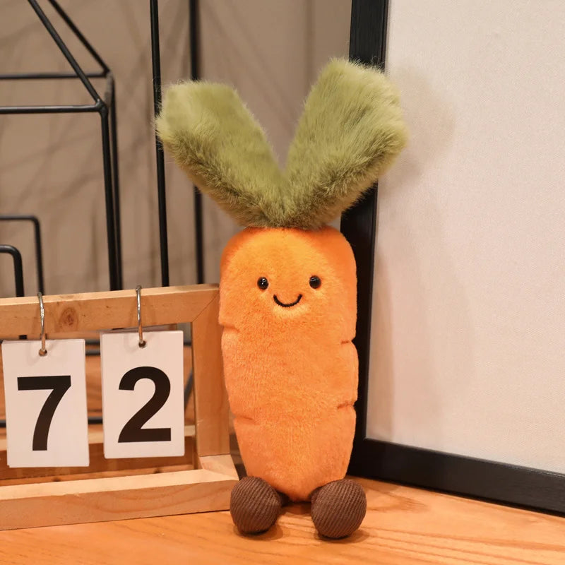 Stuffed Humanoid Vegetable Plush Pillow Smiling Corn Carrot Asparagus Doll with Legs Decor Prop Gift