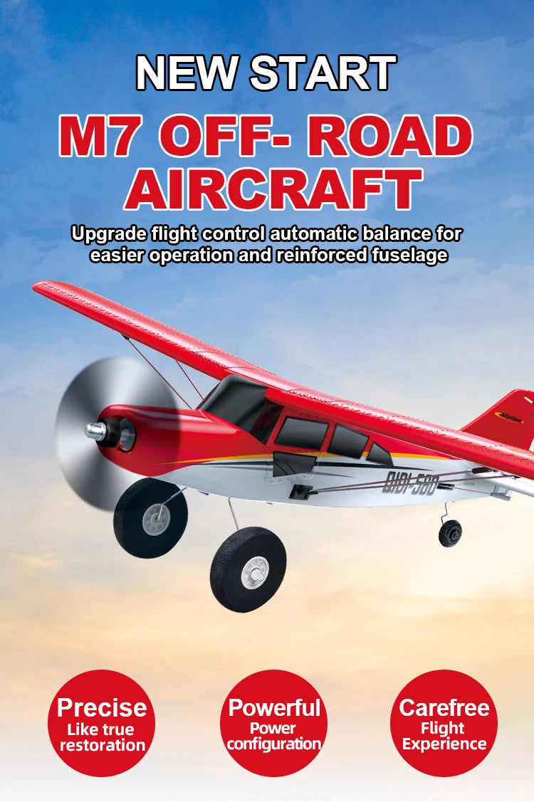 4CH Brushless RC Glider M7 Moore Off-road Aircraft Plane EPP Foam Remote Control Airplane with LED Light Model Toys