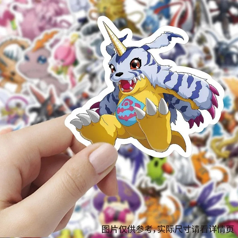 60pcs Digimon stickers DIY notebook journal suitcase graffiti decoration cartoon anime Agumon Angelmon sticker toy gift