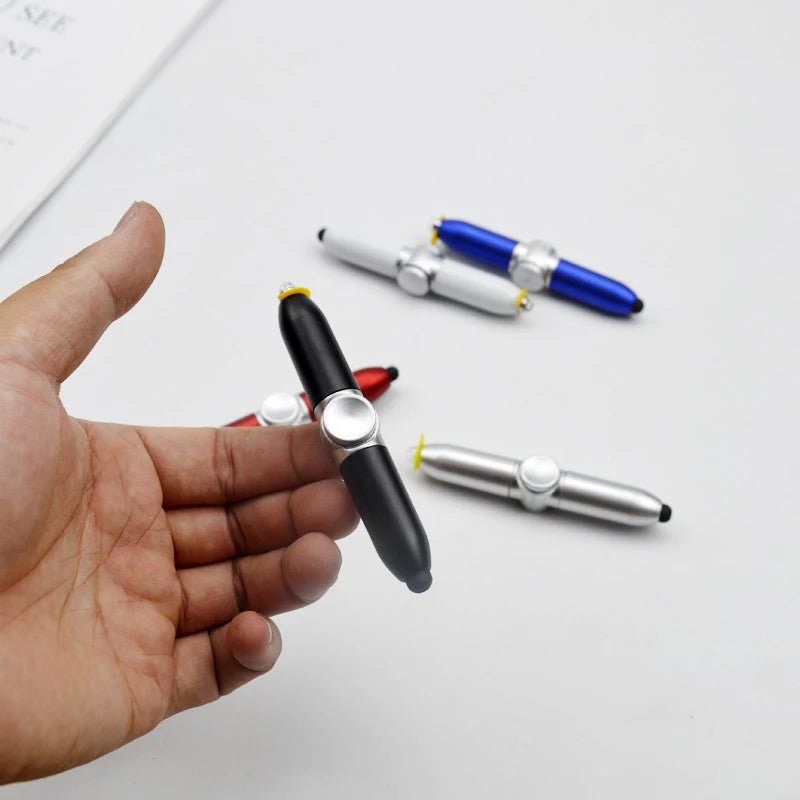 Multi-function Gyroscope Pens Decompression Toy Gyro Spinner Light Fidget Toy Pen With Relief Stress Led Adult Finger Ballpoi