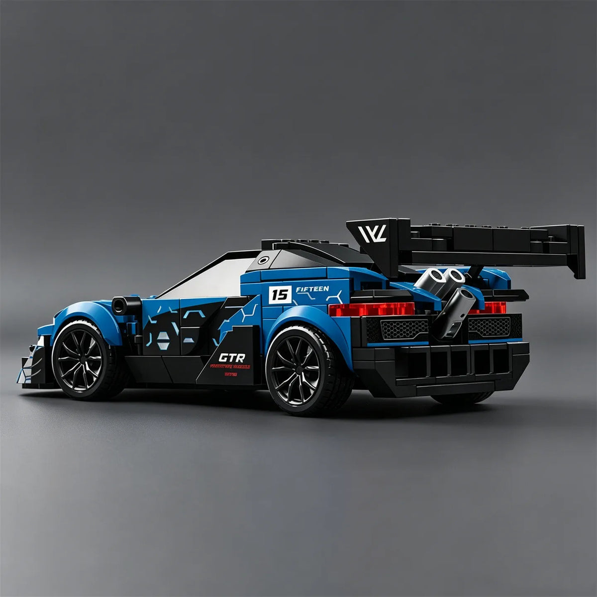 GTR MOC City Series Supercar EVO Building Blocks P1 Race Car Model  Toy Small-Scale Car Model Luxury Car Blue Storm