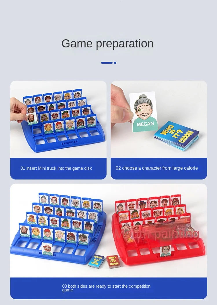 Guess Who I Am Puzzle Game Two Person Interactive Portable Tray Puzzle Board Game Suitable for Children