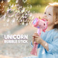 Bubble Machine Bubble Toy with Lights, Summer Outdoor Party Gift, Bubble Wand, Suitable for Young Kids, Unicorn Magic Wand
