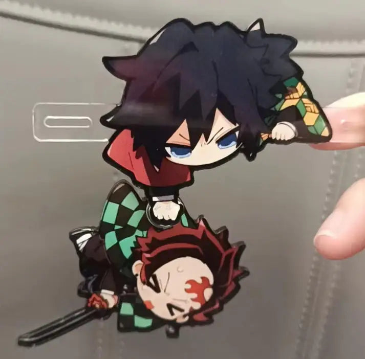 50pcs/set Demon Slayer Anime Resin Accessories Cute Image Laminating Acrylic Cream Glue Phone Case Refrigerator DIY Gift Patch