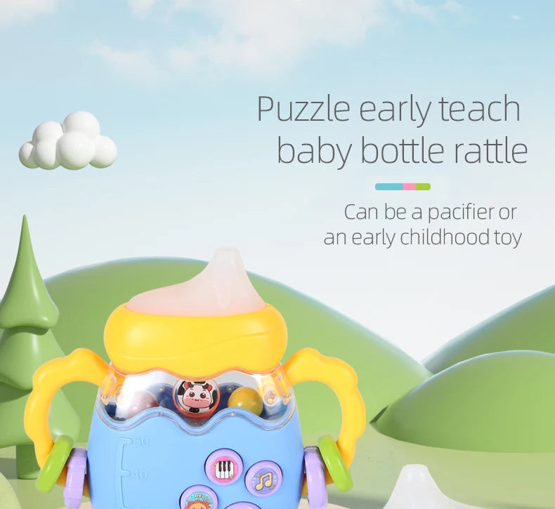 Baby Bottle Rattle Jigsaw Puzzle Toy, Suitable for Early Education. Cute Baby Toy. Bottle Nipple. Children's Day Gift. Baby-Frie