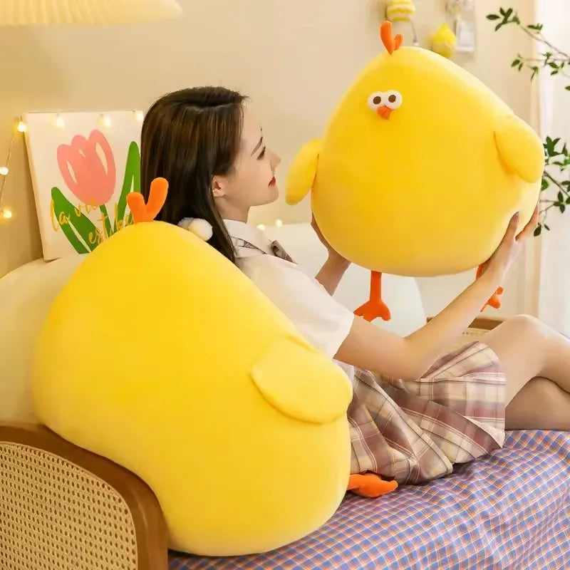 Funny Fat Chicken Plush Toys Pillow Soft Simulation Cute Plushie Dolls Neck Pillow Stuffed Animal For Boys Girls Festival Gifts