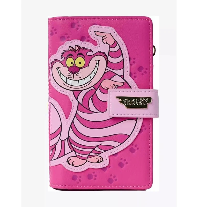 Loungefly Alice in Wonderland Cheshire Cat Mini Backpack Wallet Snap Flap Bifold